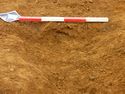 Thumbnail of Ditch [1026], south east facing section of ditch, facing North West. From archaeological recording and construction integrated recording at Thorpe Mandeville, Northamptonshire, England.