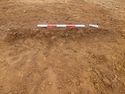 Thumbnail of Ditch [1028], west facing section of terminus, facing East. From archaeological recording and construction integrated recording at Thorpe Mandeville, Northamptonshire, England.