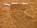 Thumbnail of Ditch [1043], west facing section of terminus, facing East. From archaeological recording and construction integrated recording at Thorpe Mandeville, Northamptonshire, England.