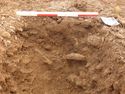 Thumbnail of Ditch [1060], north facing section of terminus. From archaeological recording and construction integrated recording at Thorpe Mandeville, Northamptonshire, England.