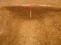 Thumbnail of Ditch [1072], north facing section of ditch, facing South. From archaeological recording and construction integrated recording at Thorpe Mandeville, Northamptonshire, England.