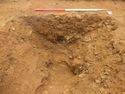 Thumbnail of Ditch [1072], south facing section of ditch, facing North. From archaeological recording and construction integrated recording at Thorpe Mandeville, Northamptonshire, England.
