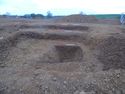 Thumbnail of Ditch [1006], scale, facing North West. From archaeological recording and construction integrated recording at Thorpe Mandeville, Northamptonshire, England.