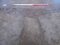 Thumbnail of Ditch [2027], east facing section of ditch, facing West. From archaeological recording and construction integrated recording at Thorpe Mandeville, Northamptonshire, England.
