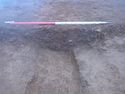 Thumbnail of Ditch [2027], east facing section of ditch, facing West. From archaeological recording and construction integrated recording at Thorpe Mandeville, Northamptonshire, England.