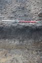 Thumbnail of A photograph of the south-west facing representative section of trench 10, facing north-east, scale 1x1m (1 of 3)