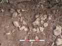 Thumbnail of Mid excavation shot of plan of stone topped pit 171-14