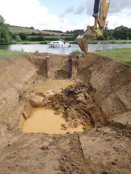 oxfordar1-390039: Data from a Watching Brief at Mapledurham Fish Pass, West Berkshire 2021. Copyright:  Oxford Archaeology (South)