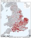 Thumbnail of Parishes in Britain where a minimum of 25 coins have been recorded
