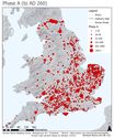 Thumbnail of The quantity of coins from Phase A (To AD 260) from parishes in Britain visualised through graduating quantities