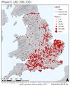 Thumbnail of The quantity of coins from Phase C (AD 296-330) from parishes in Britain visualised through graduating quantities