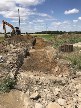 Image from Images and GIS Data from an Archaeological Evaluation at Kingston Pastures Farm, Old Wimpole Road, Arrington, Cambridgeshire, July 2022