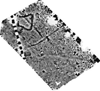 Graphic raster greyscale image of processed magnetometry data in TIF format, clipped at 3nT.