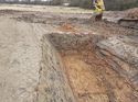 Thumbnail of East facing section of deposits (2000), (2001) and (2002), 1x1m scale