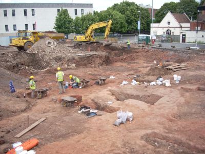 Photograph of excavations at St John's Street, Coventry