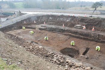 Working shot of excavations beside the A1