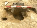 Thumbnail of section of posthole and gully; post-ex photo of stakehole