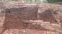 Thumbnail of S facing sec of deposits & wall 104, 1M scale, view from S
