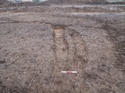 Thumbnail of [F10] and [F11] post- excavation. 0.3m scale, view from the north.