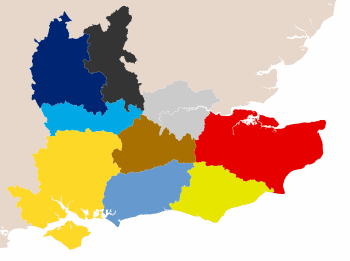 Map of the Southeast of England