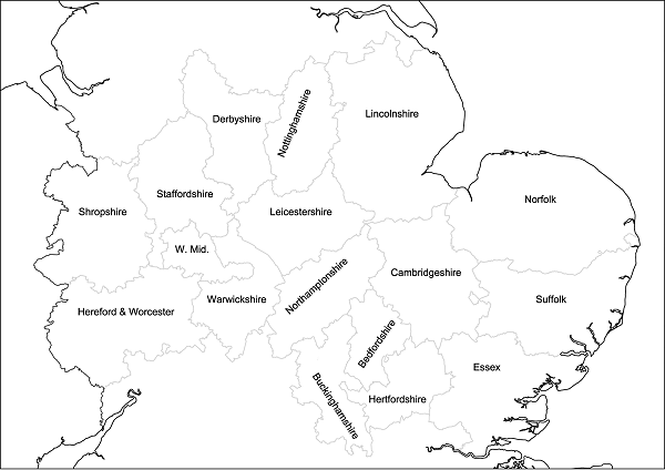 Map showing the geographical scope of the project