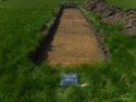 Thumbnail of Pre-excavation shot of trench 2, facing North-West, (1m x 2m scale) taken during archaeological evaluations at Milken Lane, Ashover, Derbyshire