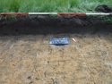 Thumbnail of North facing sample section of trench 3 (2m scale) taken during archaeological evaluations at Milken Lane, Ashover, Derbyshire