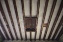 Thumbnail of View of the ceiling of the gabled entrance of Callow Hall Stables, including the exposed central hatch visible from the first floor