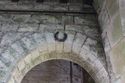 Thumbnail of Close up shot of above the north-west door leading into the gabled entrance of Callow Hall Stables (facing west)