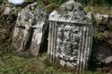 Thumbnail of Detail of two of the headstones in the Camas nan Geall burial aisle recorded using RTI by the Ardnamurchan Community Archaeology group with ACCORD. <br/> (Ardnam_Production_Images_03.jpg)