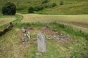 Thumbnail of Camas nan Geall burial aisle and standing stone, image taken from an elevated pole. <br/> (Ardnam_Production_Images_07.jpg)