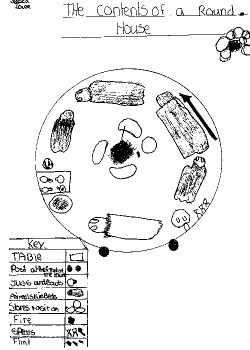 IMAGE: A student's hypothetical plan of the interior of a Bronze Age roundhouse.