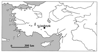 Figure 1: Location map. Showing the site of Çatalhöyük in the southern region of  present-day Turkey.