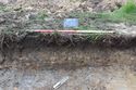Thumbnail of North-west facing shot of a sample section of trench 12 at Bakewell Road, Matlock (1m scale)