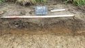 Thumbnail of East facing shot of sample section of trench 2 at Bakewell Road, Matlock (1m scale)