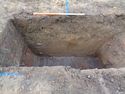 Thumbnail of E facing section of hole dug in Trench 1; view W