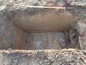 Thumbnail of E facing section of hole dug in Trench 4; view W
