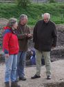 Thumbnail of Steve Roskams with site visitors Martin Carver and Madeleine Hummler