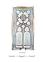 Thumbnail of Drawing of nave pew, Bath Abbey, South aisle W, south end