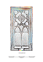 Thumbnail of Drawing of nave pew, Bath Abbey, South aisle Q, south end