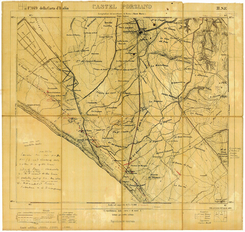 Thomas Ashby's annotated field map 2
