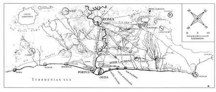 Map of Rome and the ager Laurens
