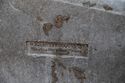 Thumbnail of Maker stamp on the cast-concrete stalls