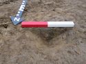 Thumbnail of S facing shot of posthole 1014