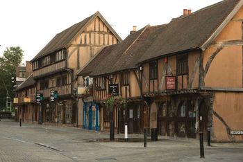 Medieval timber framed buildings on Spon Street