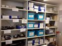 Thumbnail of The finds processing room, shelves nicely filled with finds drying, awaiting marking and assessment.