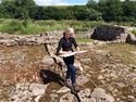 Thumbnail of Heather adding finishing touches to one of the scaled plans at Hyndford Mills, Lanark © HES