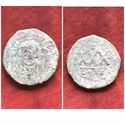 Thumbnail of The obverse and reverse of a 6th century 30 nummi coin