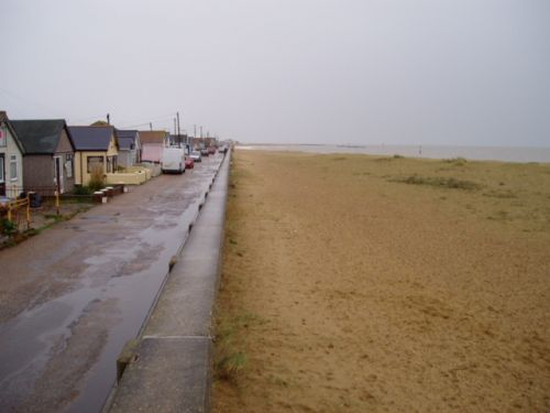 View of Jaywick beach and houses