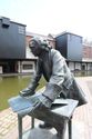 Thumbnail of James Brindley Statue with industrial warehouses to rear, Coventry Canal Basin